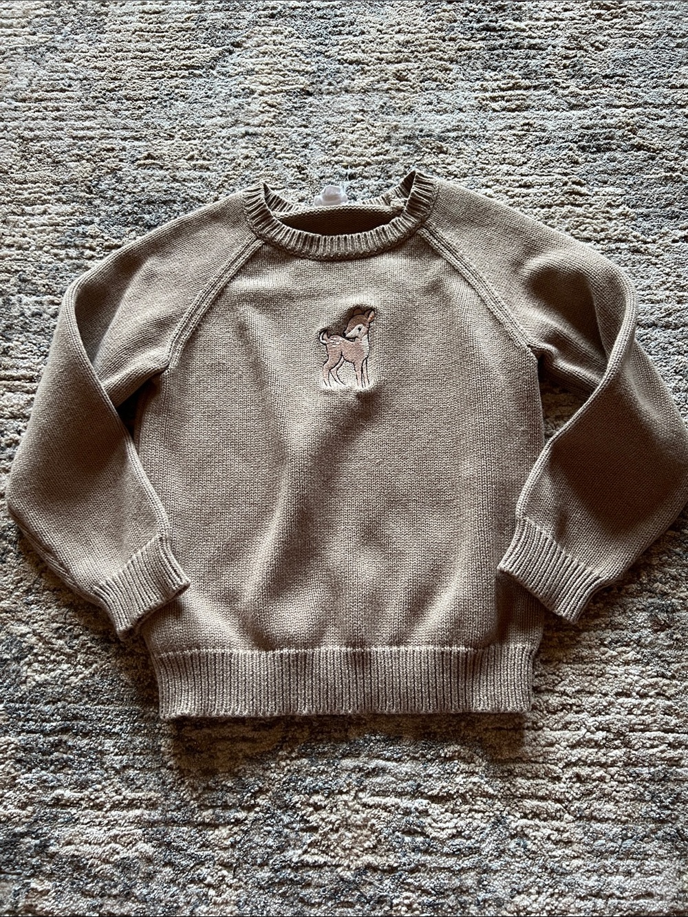 Jamie Kay Beige Embroidered Dog Crewneck Sweater
